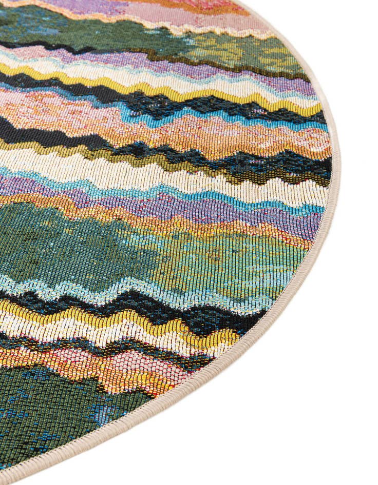 Detail image of 4' x 4'  Washable Modern Indoor / Outdoor Round Rug