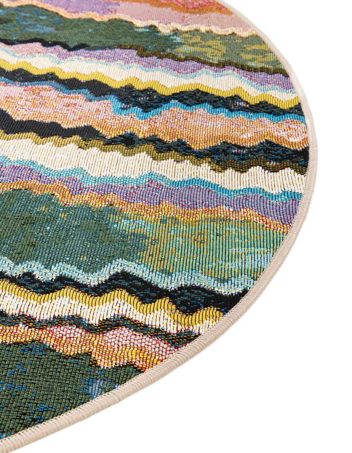 5' x 5' Easy-Clean Modern Indoor / Outdoor Round Rug