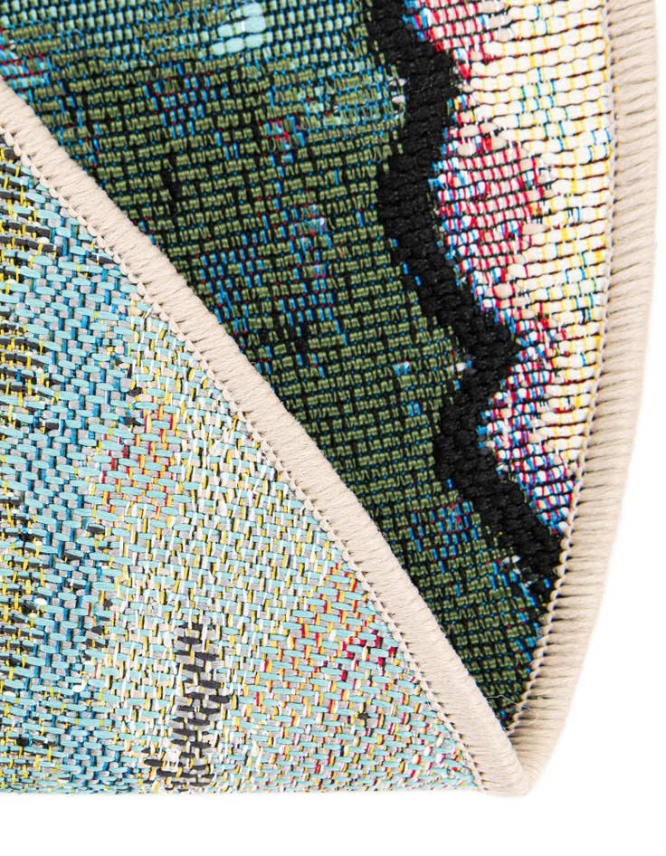 Detail image of 4' x 4'  Washable Modern Indoor / Outdoor Round Rug