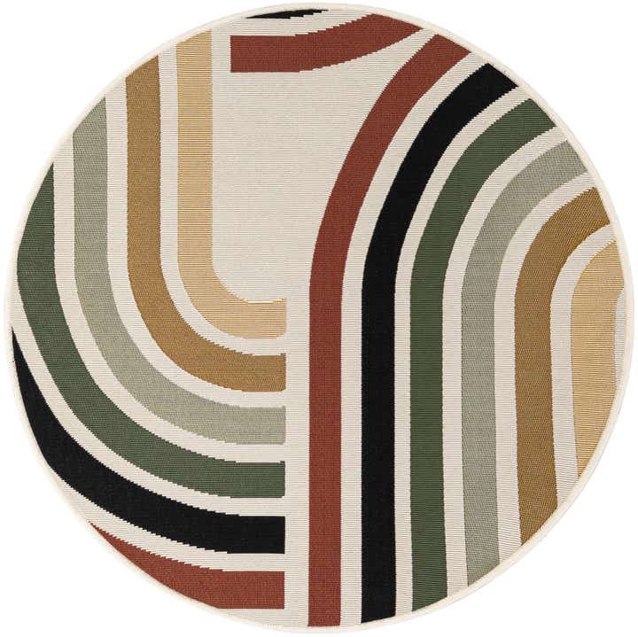 3' x 3' Easy-Clean Modern Indoor / Outdoor Round Rug