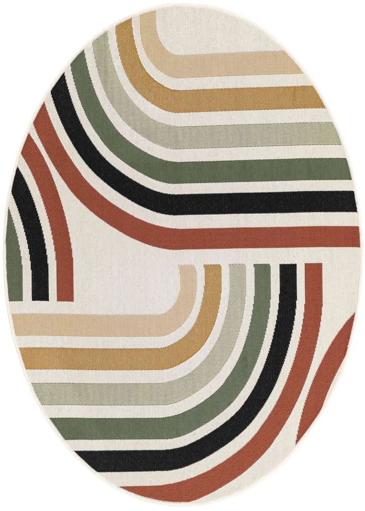 4' x 4' Easy-Clean Modern Indoor / Outdoor Round Rug