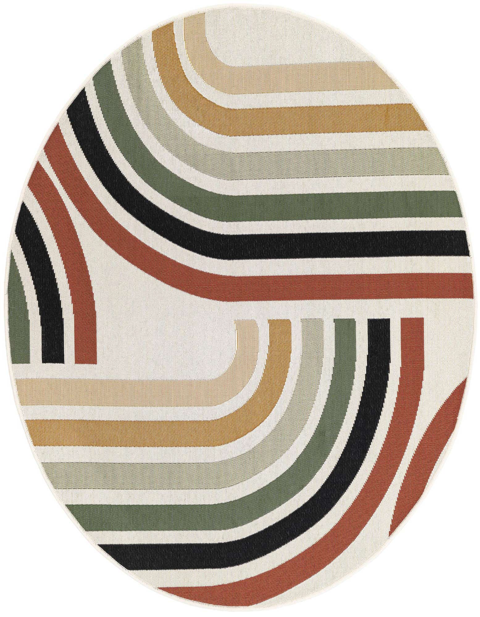 4' x 4' Easy-Clean Modern Indoor / Outdoor Round Rug