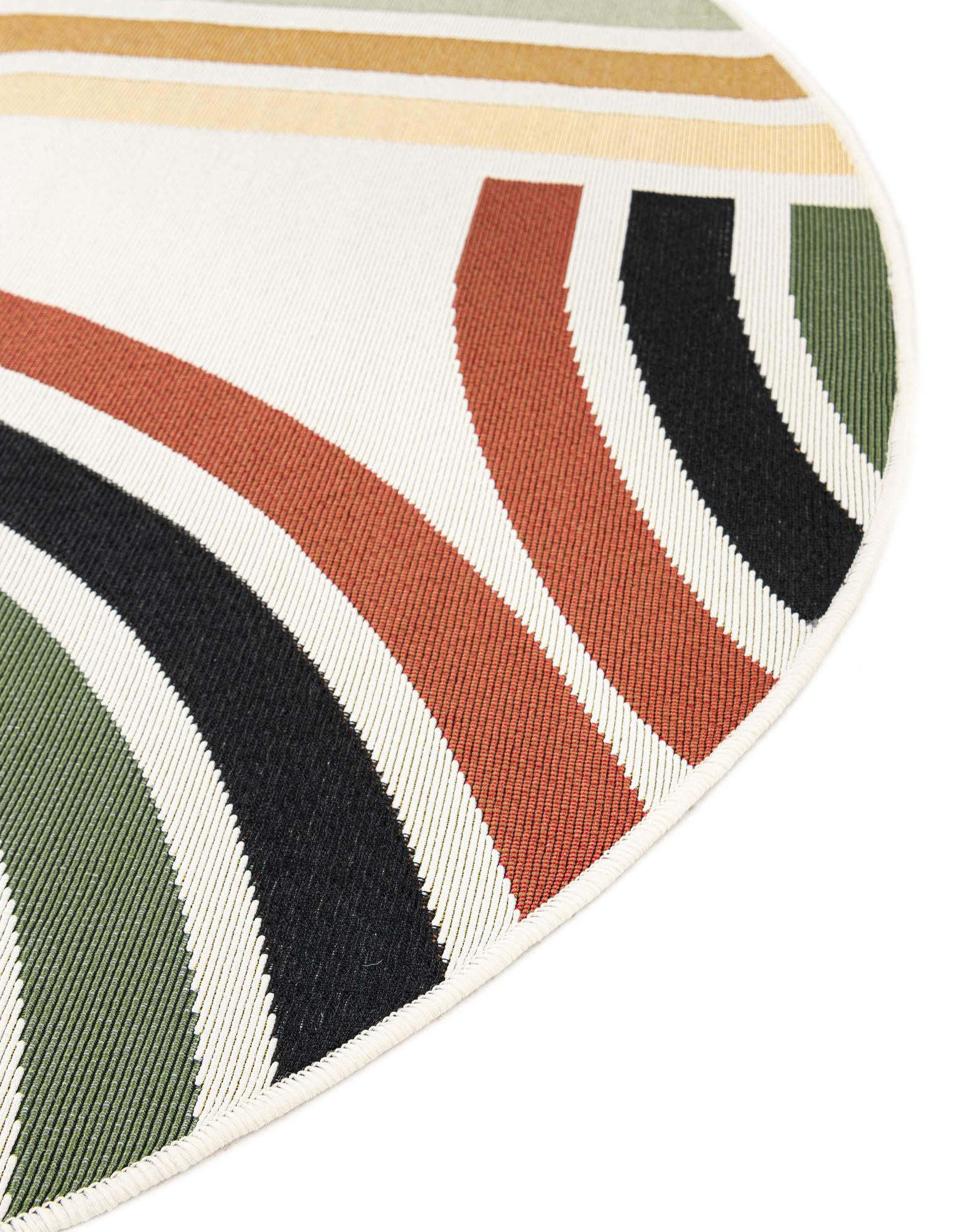 3' x 3' Easy-Clean Modern Indoor / Outdoor Round Rug