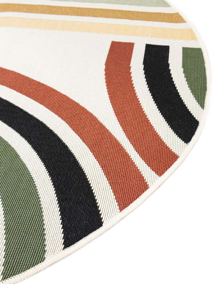 3' x 3' Easy-Clean Modern Indoor / Outdoor Round Rug