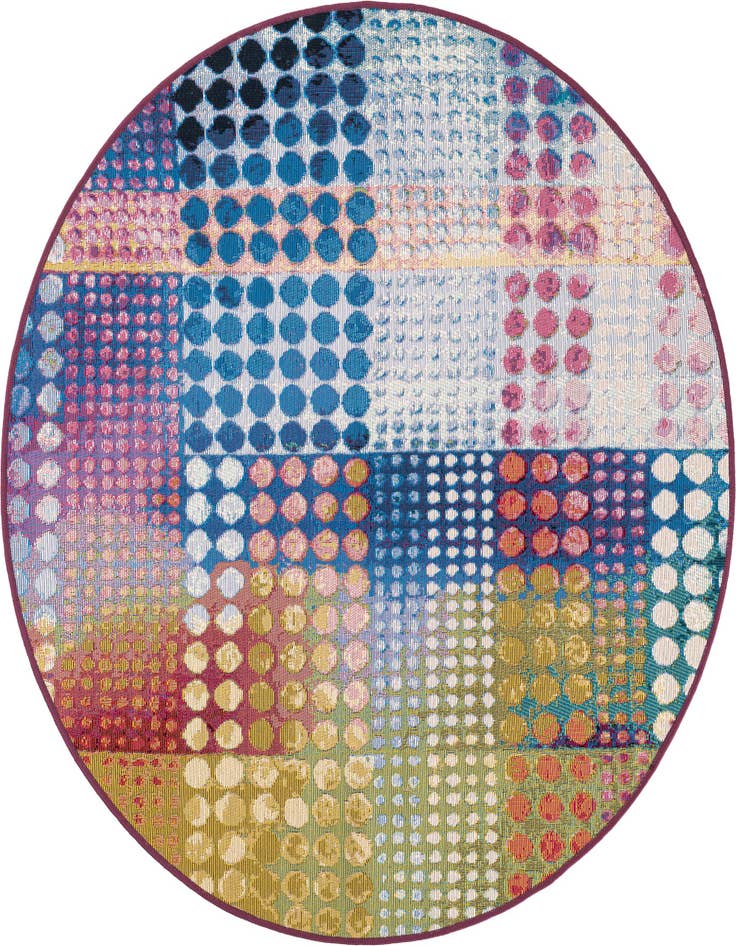 Detail image of 4' x 4' Easy-Clean Modern Indoor / Outdoor Round Rug