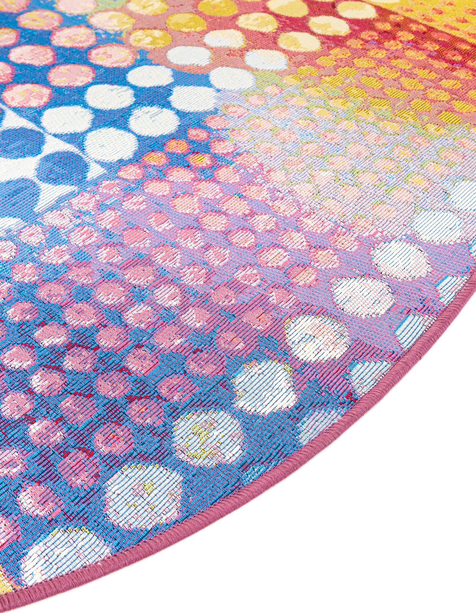 8' x 8' Easy-Clean Modern Indoor / Outdoor Round Rug