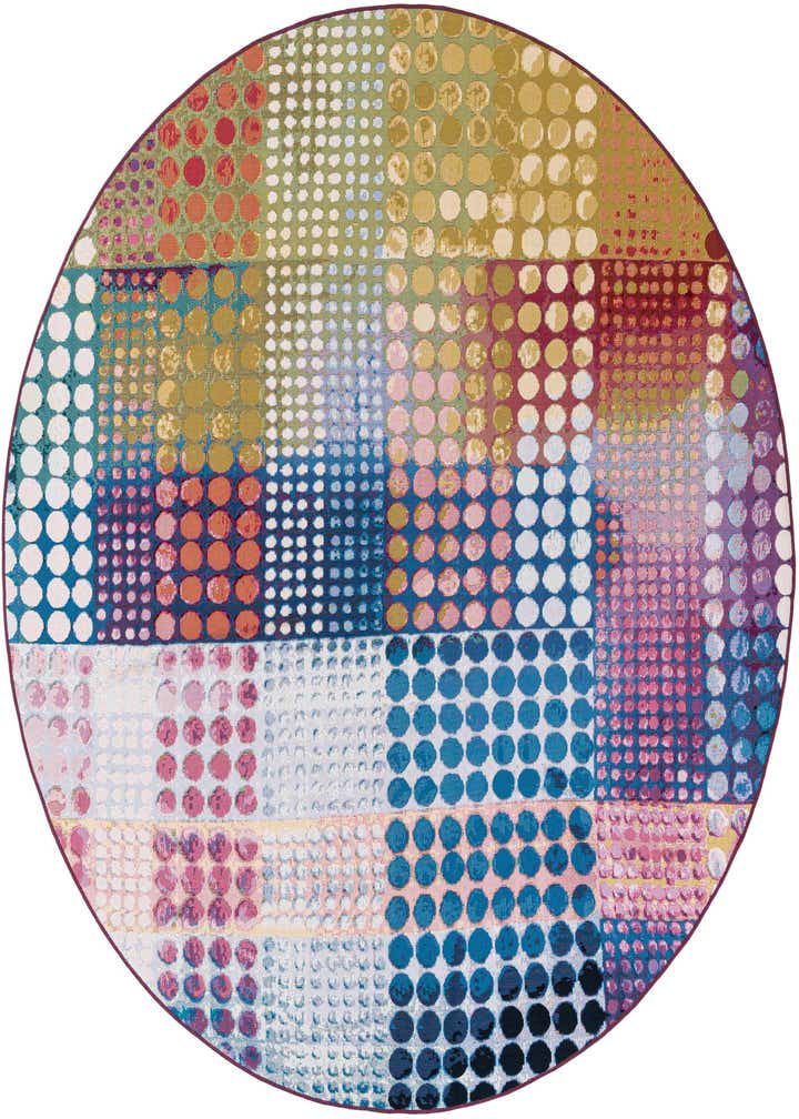 8' x 8' Easy-Clean Modern Indoor / Outdoor Round Rug