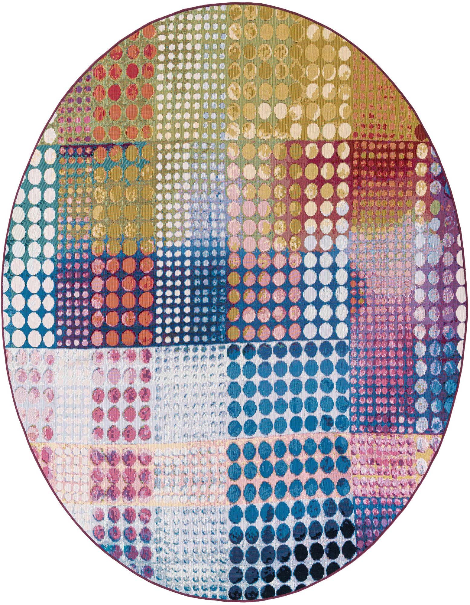 8' x 8' Easy-Clean Modern Indoor / Outdoor Round Rug