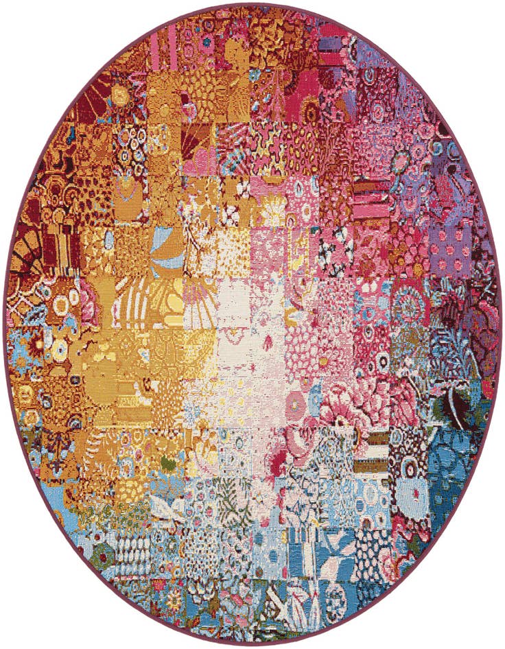 Detail image of 5' x 5' Easy-Clean Modern Indoor / Outdoor Round Rug