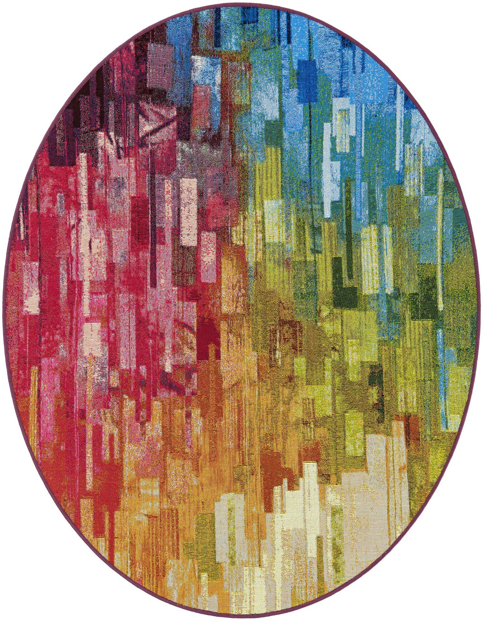 5' x 5' Easy-Clean Modern Indoor / Outdoor Round Rug