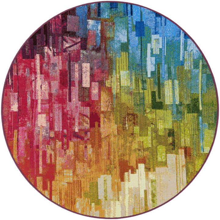 5' x 5' Easy-Clean Modern Indoor / Outdoor Round Rug