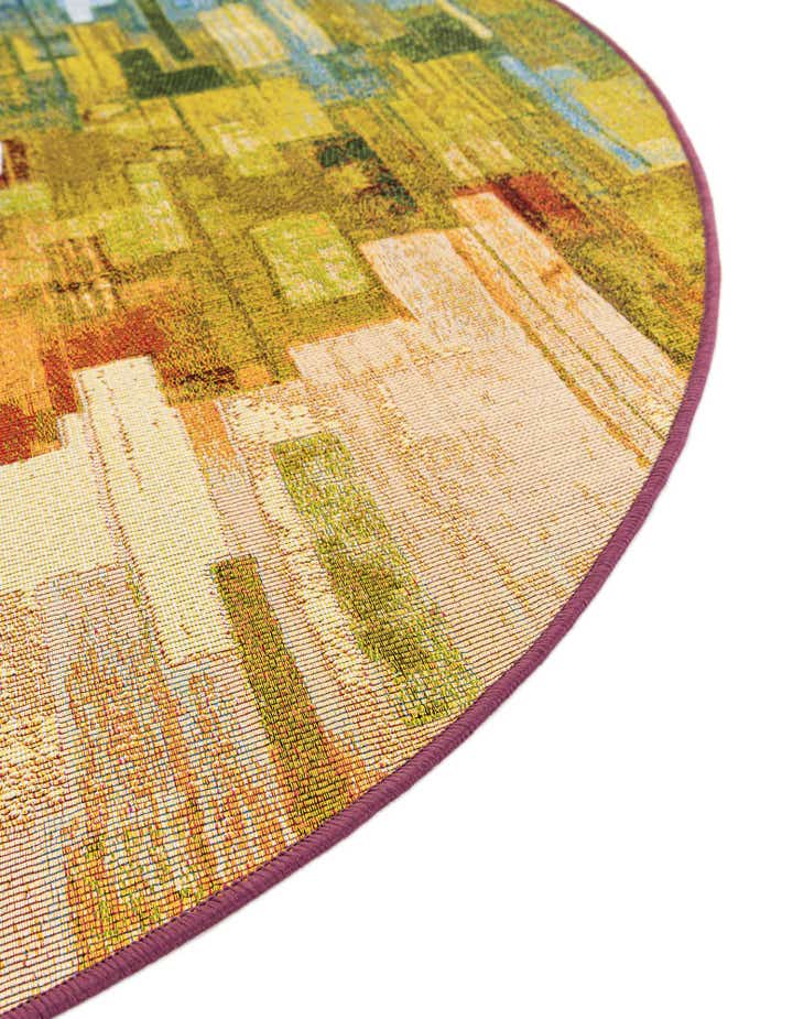 10' x 10' Easy-Clean Modern Indoor / Outdoor Round Rug