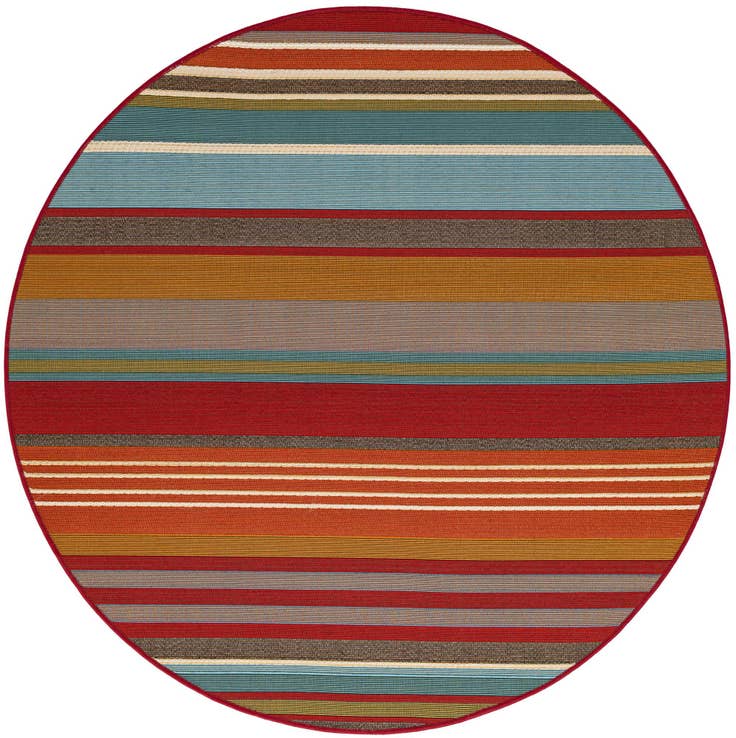 Detail image of 4' x 4' Easy-Clean Modern Indoor / Outdoor Round Rug