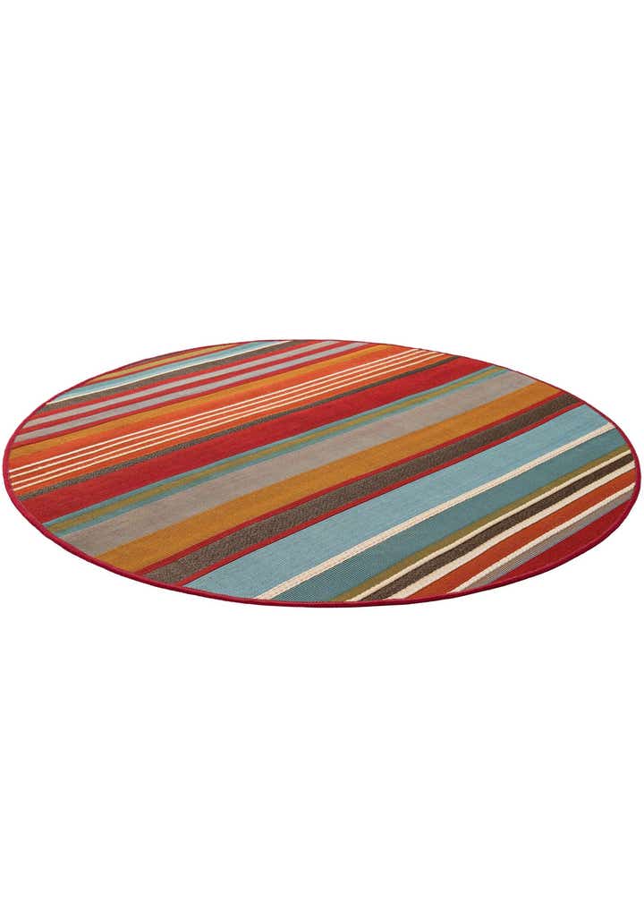 4' x 4' Easy-Clean Modern Indoor / Outdoor Round Rug