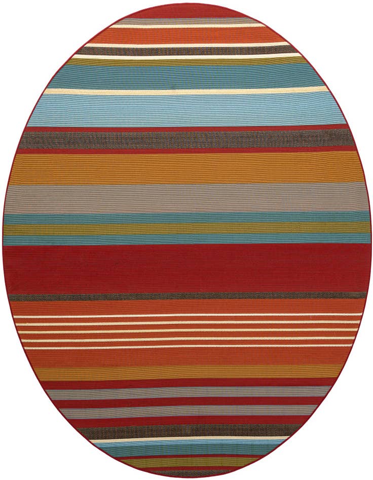 Detail image of 7' 10 x 7' 10 Easy-Clean Modern Indoor / Outdoor Round Rug