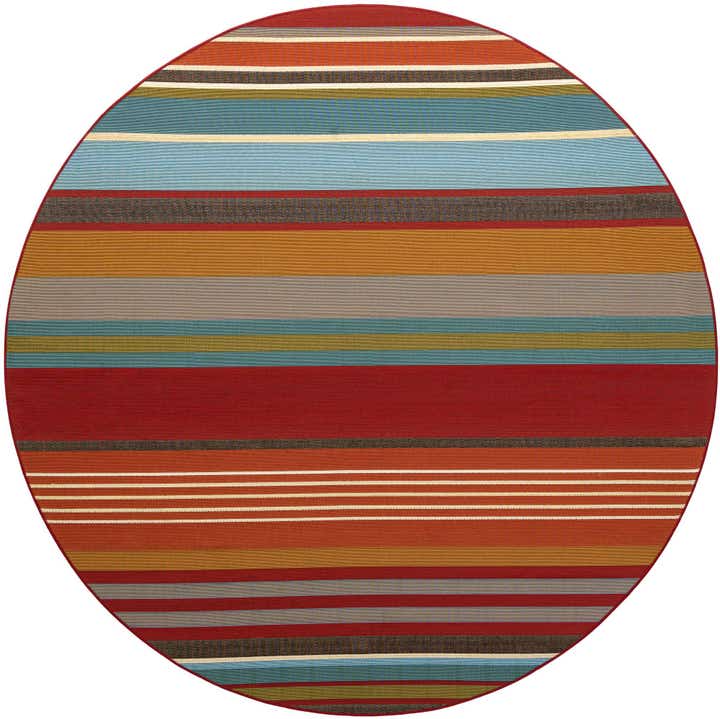 7' 10 x 7' 10 Easy-Clean Modern Indoor / Outdoor Round Rug