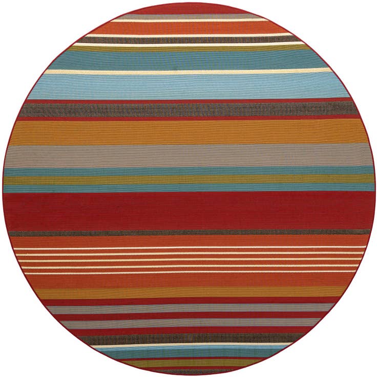 Detail image of 7' 10 x 7' 10 Easy-Clean Modern Indoor / Outdoor Round Rug