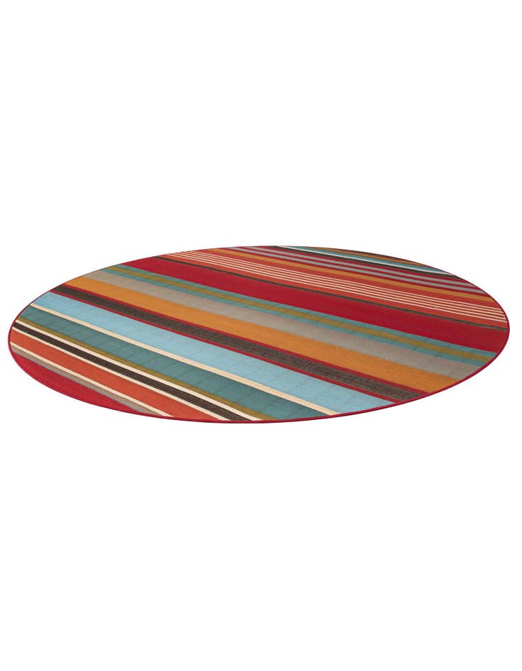 Detail image of 7' 10 x 7' 10 Easy-Clean Modern Indoor / Outdoor Round Rug