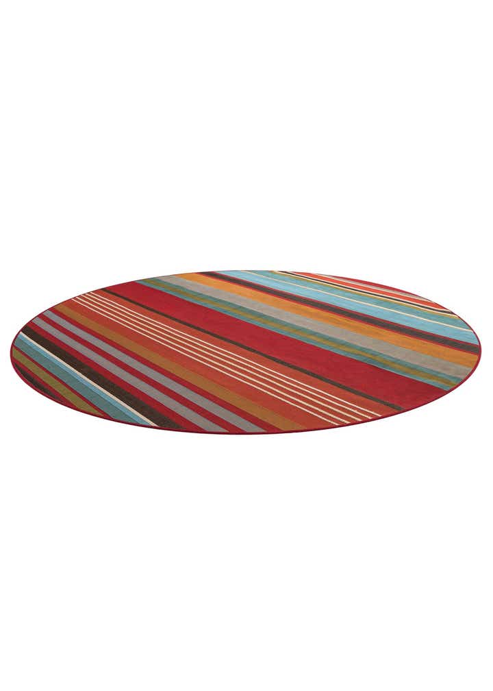 7' 10 x 7' 10 Easy-Clean Modern Indoor / Outdoor Round Rug