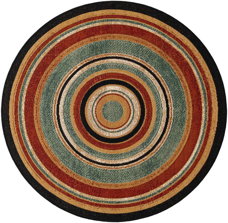 Detail image of 4' x 4' Easy-Clean Modern Indoor / Outdoor Round Rug