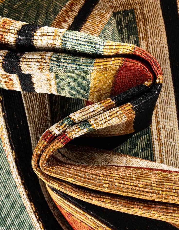 Detail image of 4' x 4' Easy-Clean Modern Indoor / Outdoor Round Rug