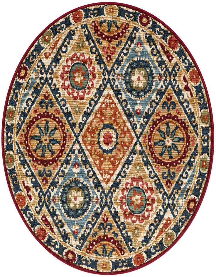 Detail image of 4' x 4' Easy-Clean Modern Indoor / Outdoor Round Rug