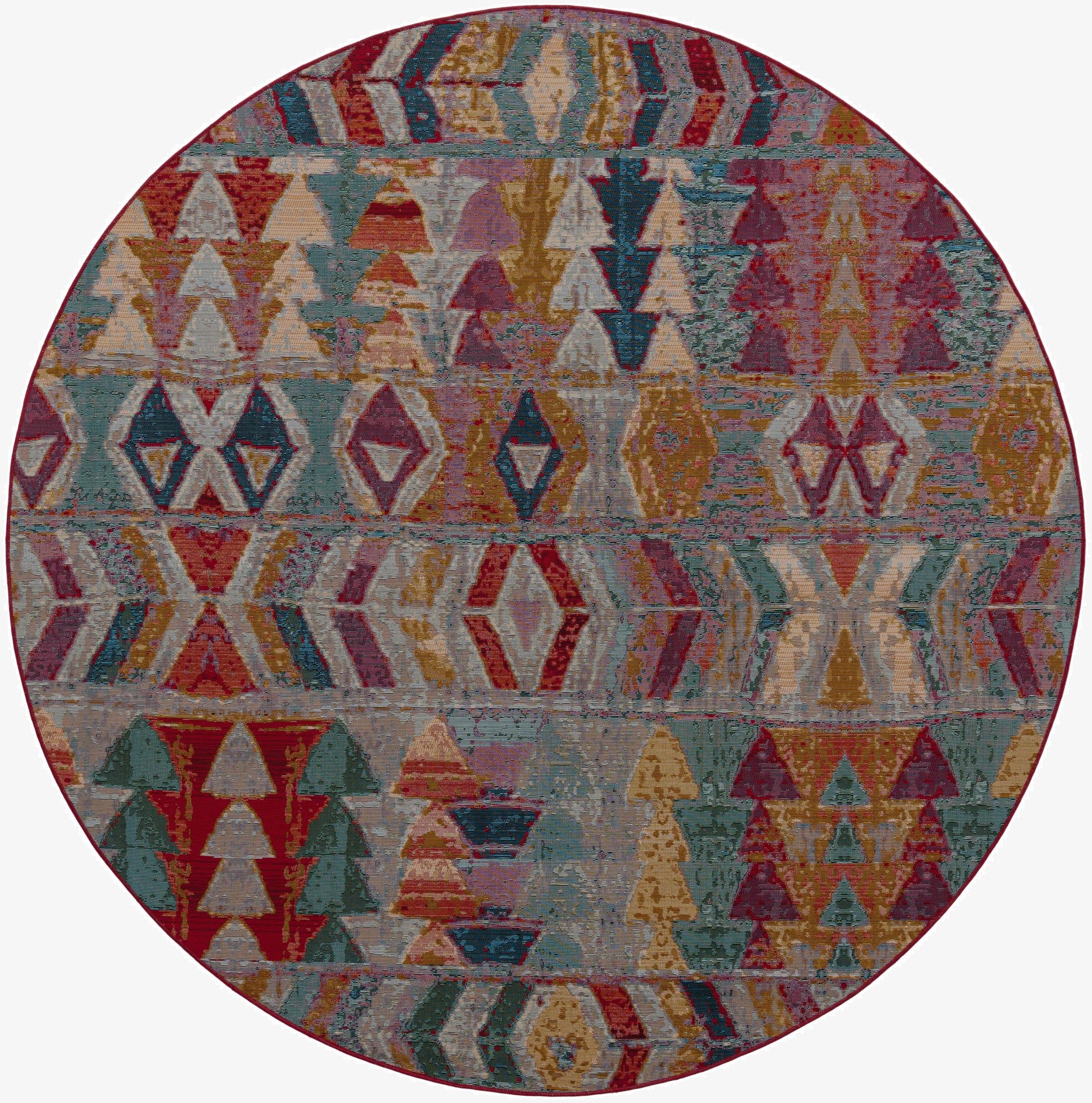 7' 10 x 7' 10  Washable Modern Indoor / Outdoor Round Rug