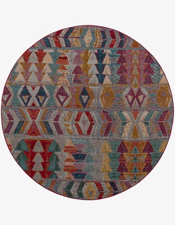 7' 10 x 7' 10 Easy-Clean Modern Indoor / Outdoor Round Rug