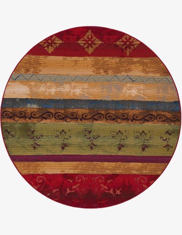 6' x 6' Easy-Clean Modern Indoor / Outdoor Round Rug