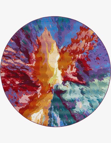 Easy-Clean Modern Indoor / Outdoor Round Rug