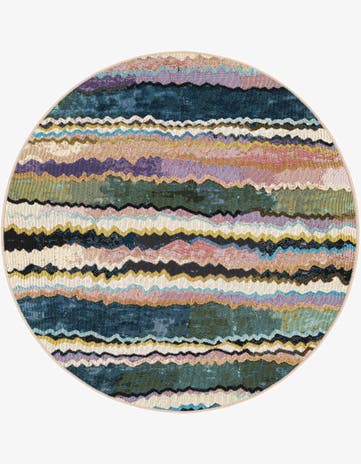 4' x 4' Easy-Clean Modern Indoor / Outdoor Round Rug