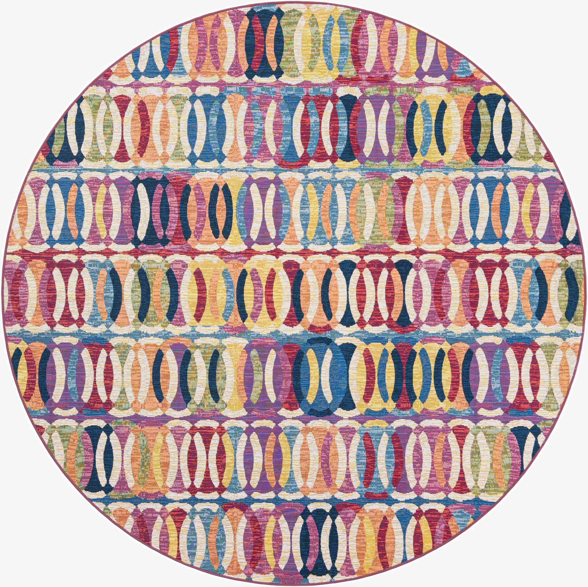 7' 10 x 7' 10  Washable Modern Indoor / Outdoor Round Rug