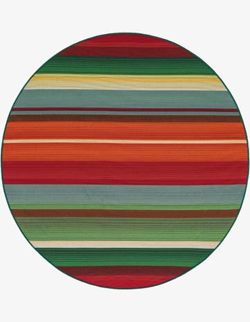 5' x 5' Easy-Clean Modern Indoor / Outdoor Round Rug