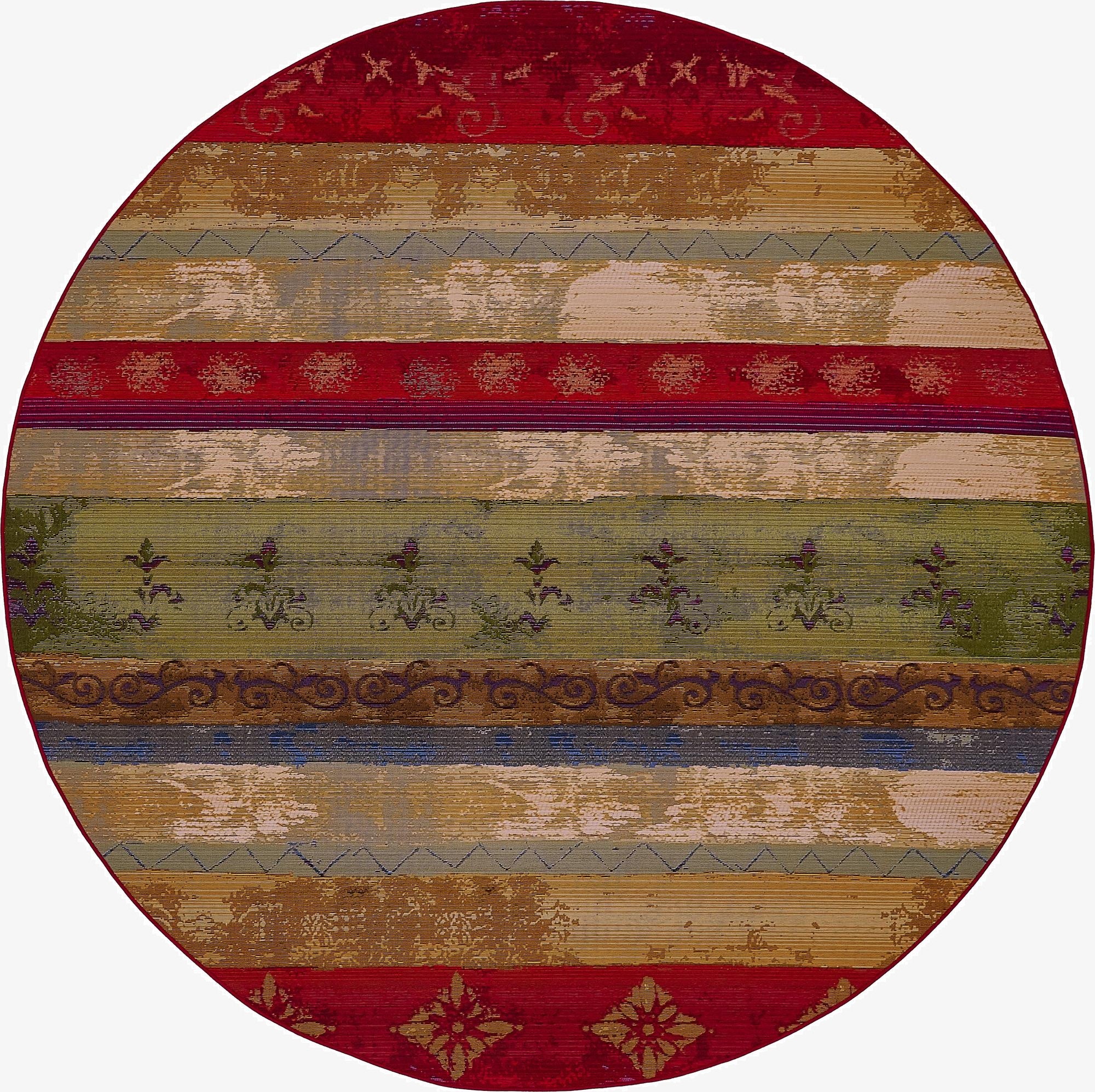 8' x 8'  Washable Modern Indoor / Outdoor Round Rug