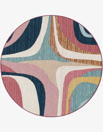 4' x 4' Easy-Clean Modern Indoor / Outdoor Round Rug