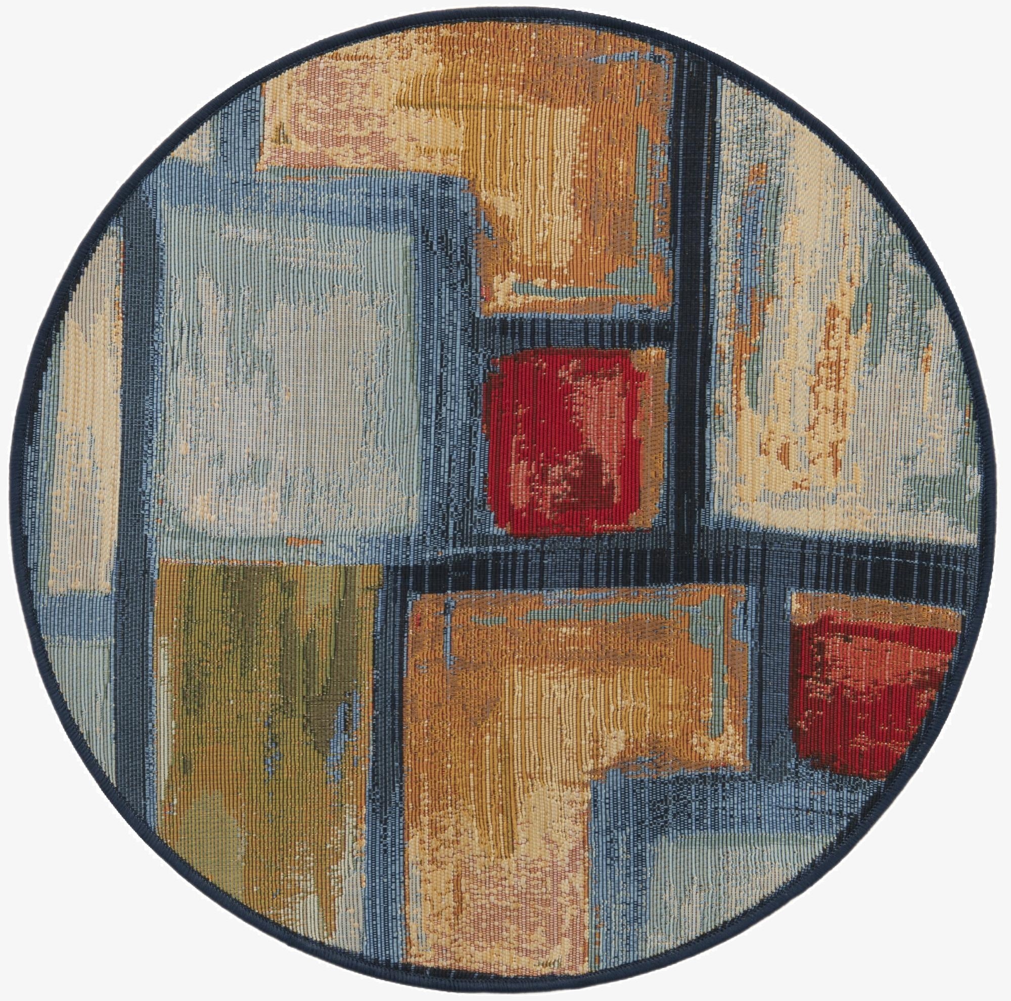 2' 7 x 2' 7  Washable Modern Indoor / Outdoor Round Rug