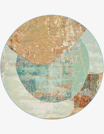 6' 1 x 6' 1 Easy-Clean Modern Indoor / Outdoor Round Rug