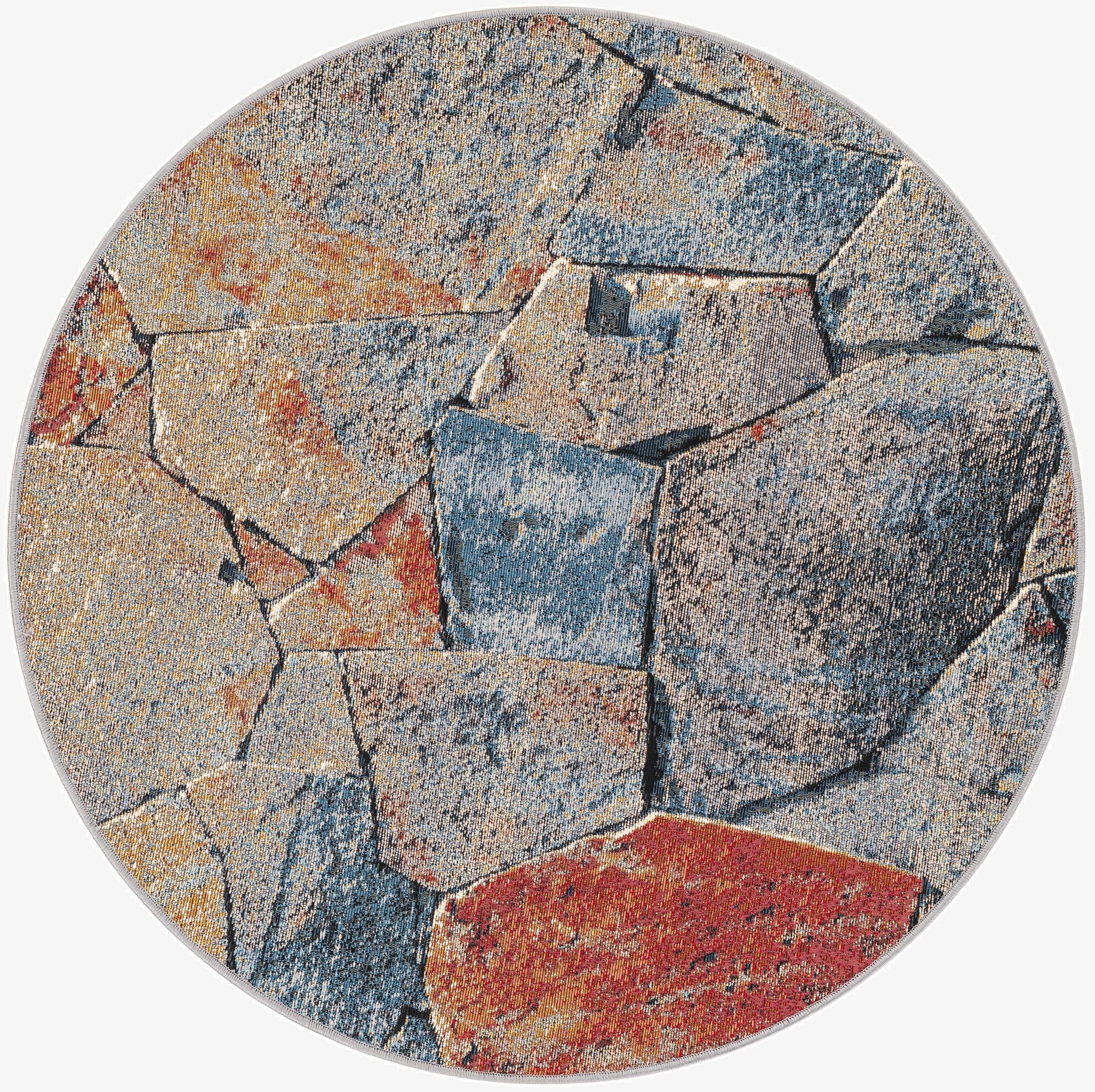 4' x 4'  Washable Modern Indoor / Outdoor Round Rug