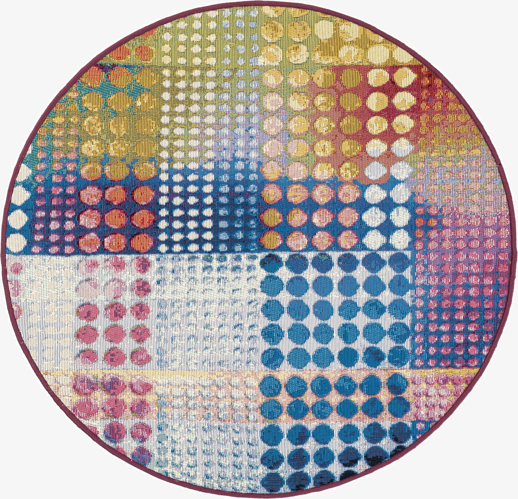 3' x 3'  Washable Modern Indoor / Outdoor Round Rug