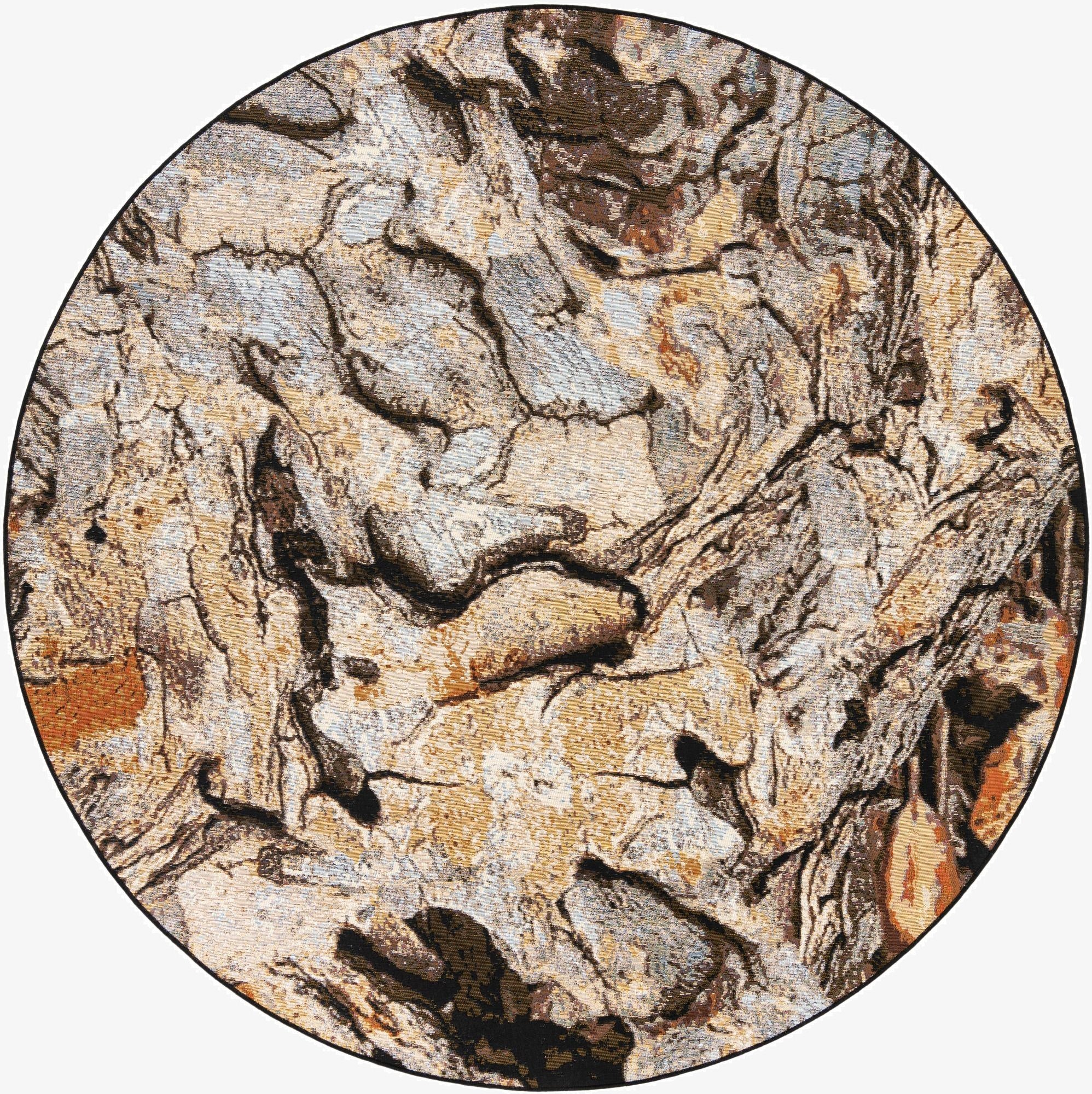 7' 10 x 7' 10  Washable Modern Indoor / Outdoor Round Rug