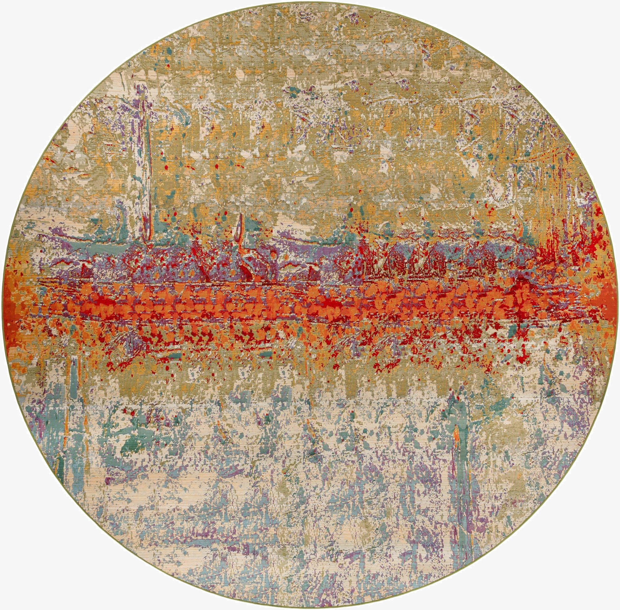 Primary image 12' x 12'  Washable Modern Indoor / Outdoor Round Rug