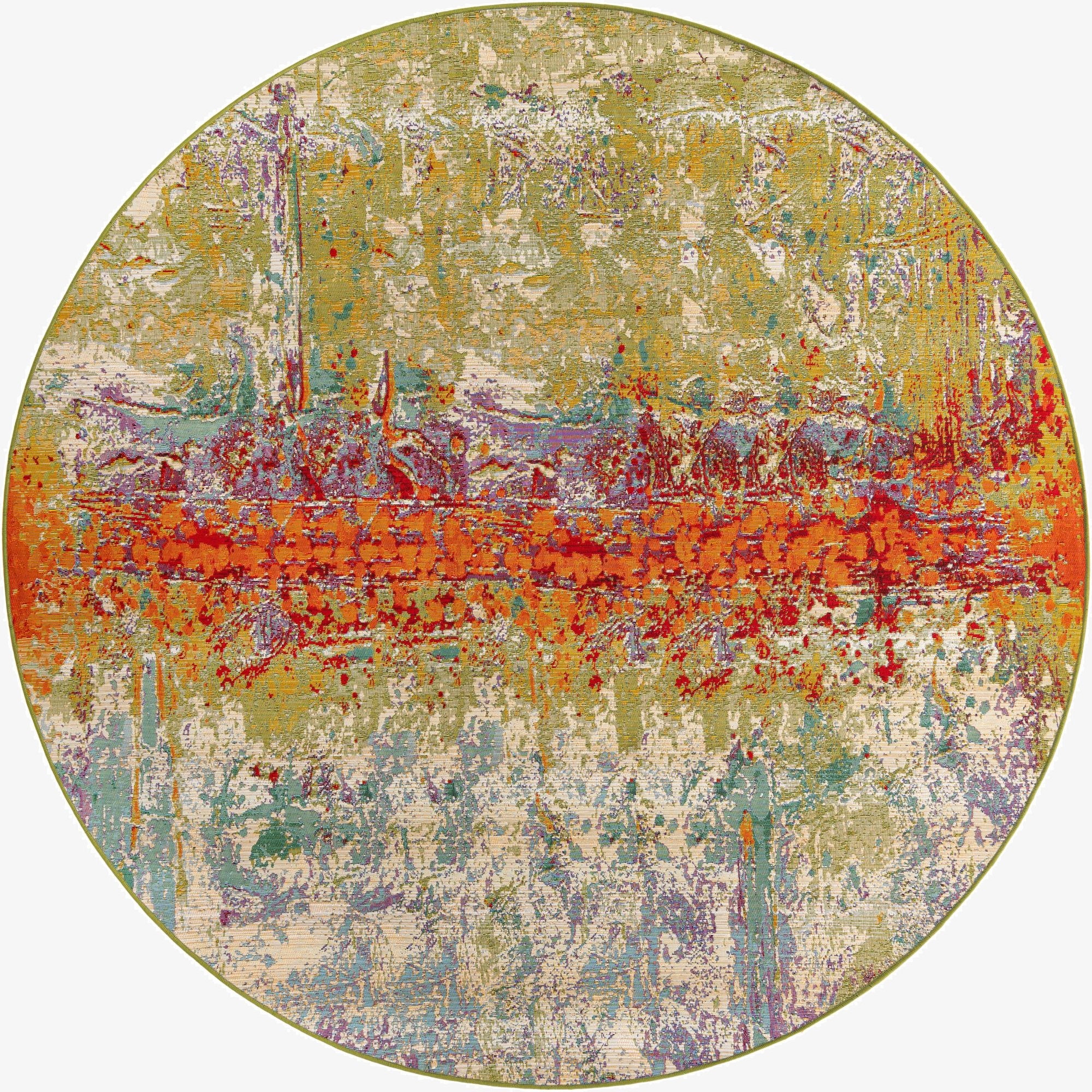 Primary image 8' x 8'  Washable Modern Indoor / Outdoor Round Rug