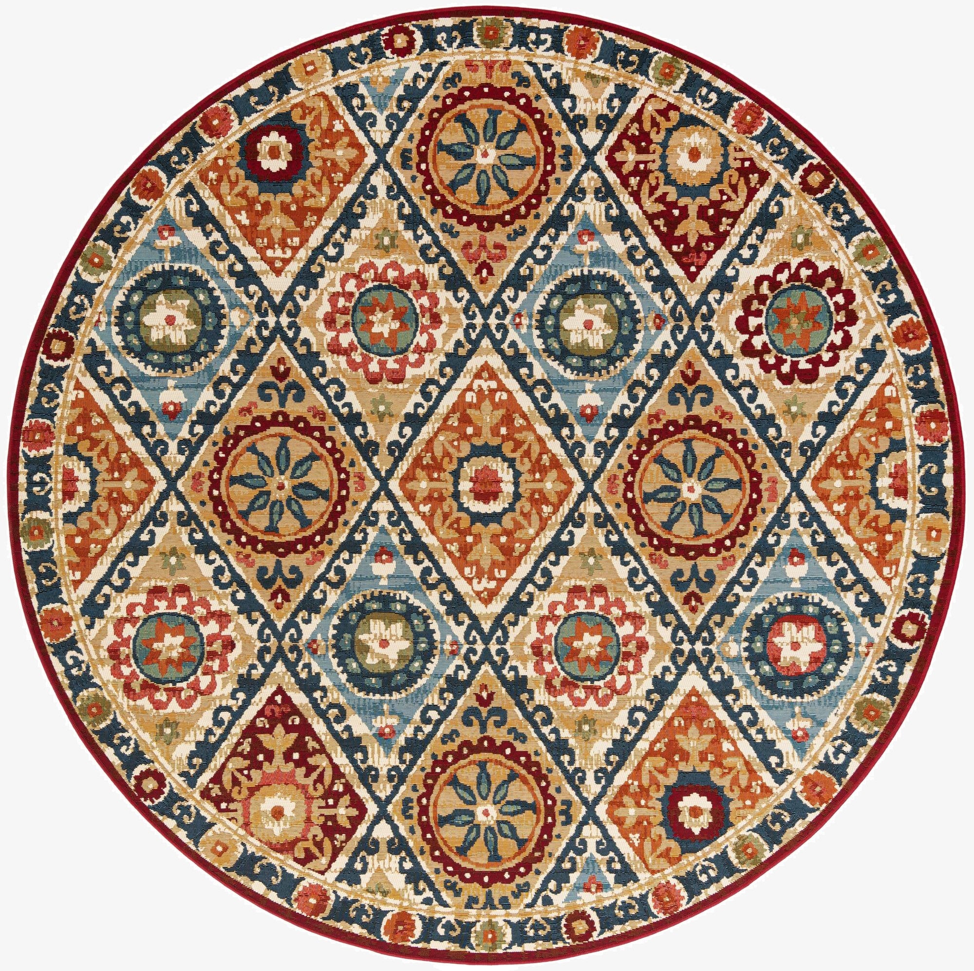7' 10 x 7' 10  Washable Modern Indoor / Outdoor Round Rug