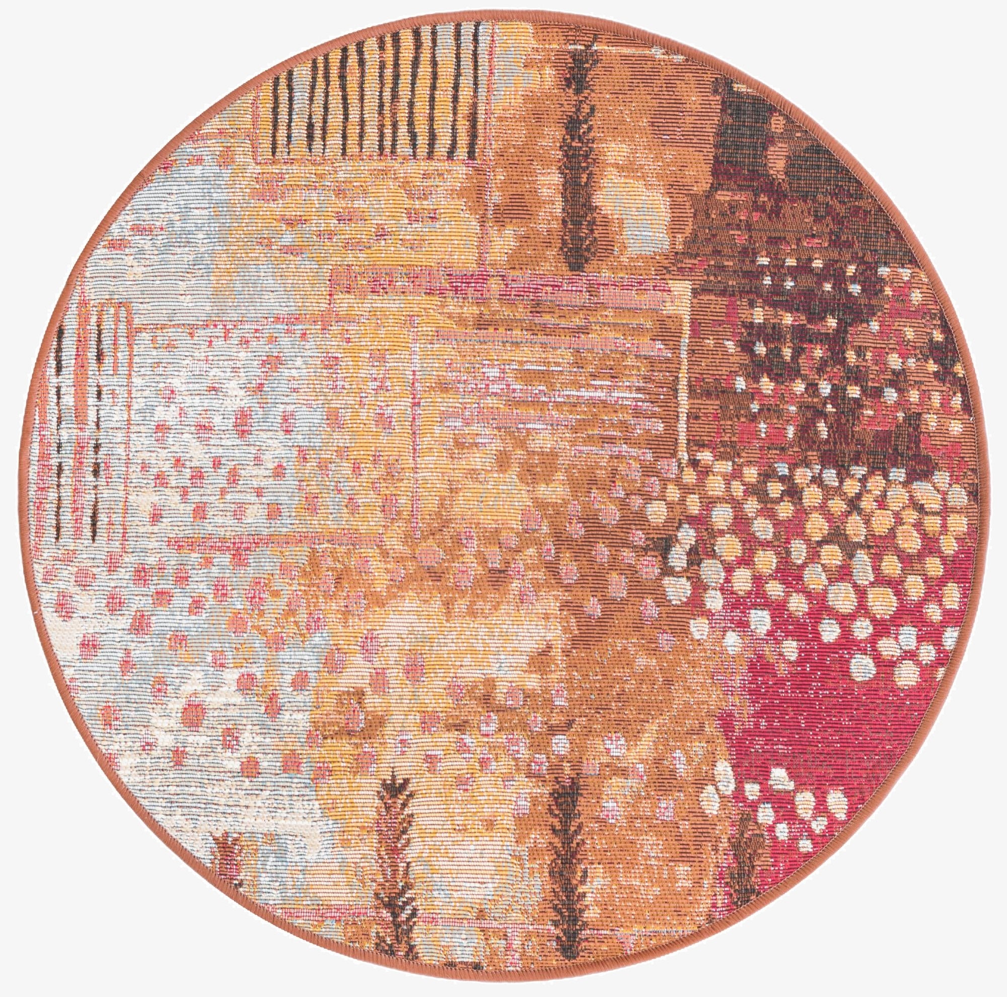 2' 7 x 2' 7  Washable Modern Indoor / Outdoor Round Rug