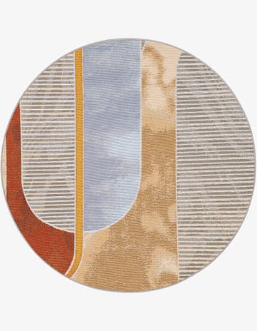 Easy-Clean Modern Indoor / Outdoor Round Rug