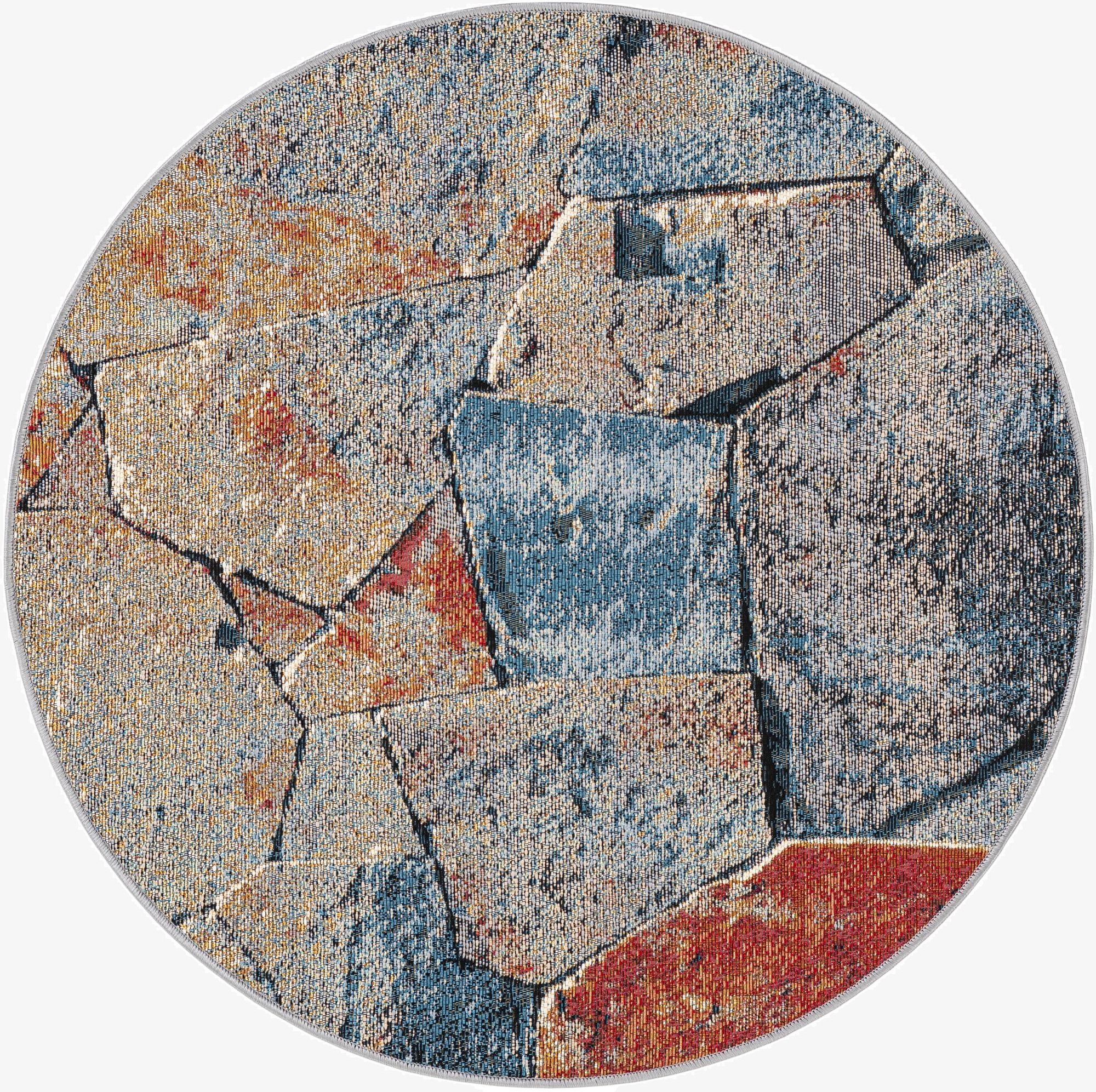 3' x 3'  Washable Modern Indoor / Outdoor Round Rug