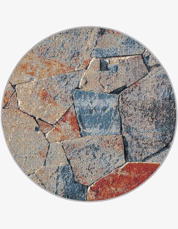 Easy-Clean Modern Indoor / Outdoor Round Rug