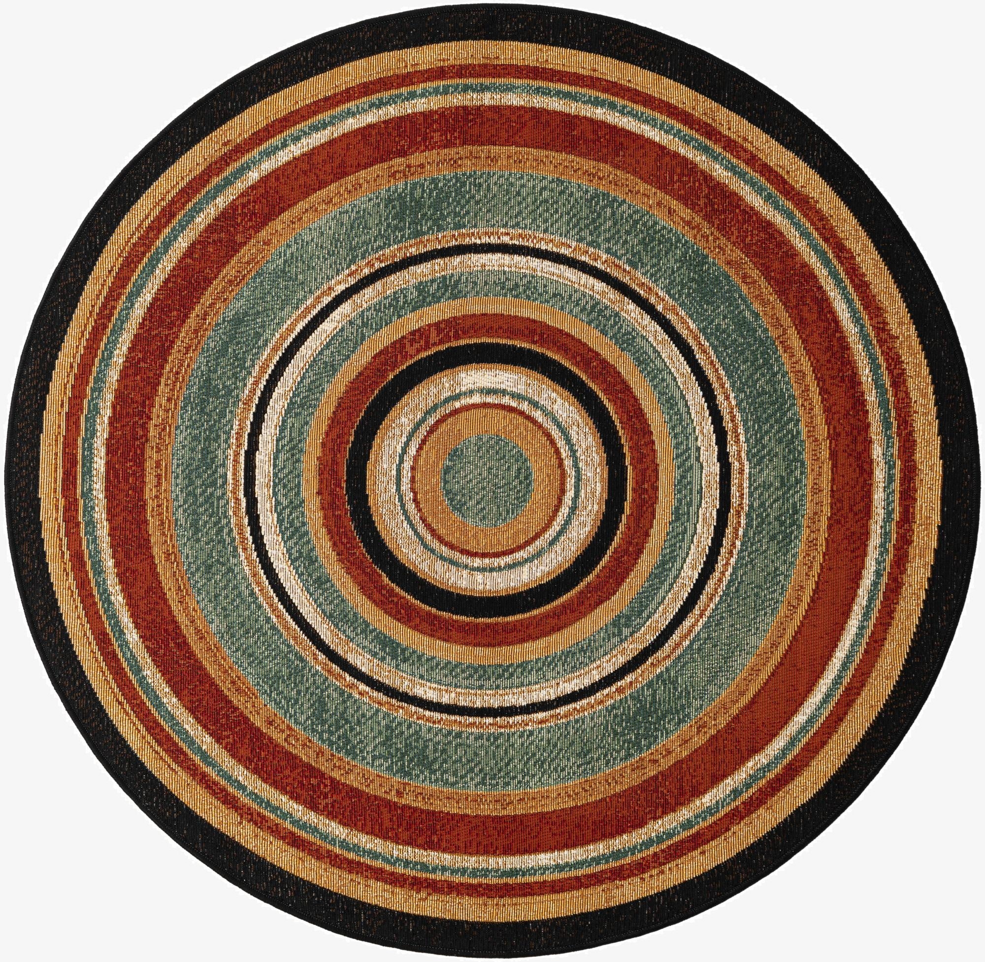 4' x 4'  Washable Modern Indoor / Outdoor Round Rug