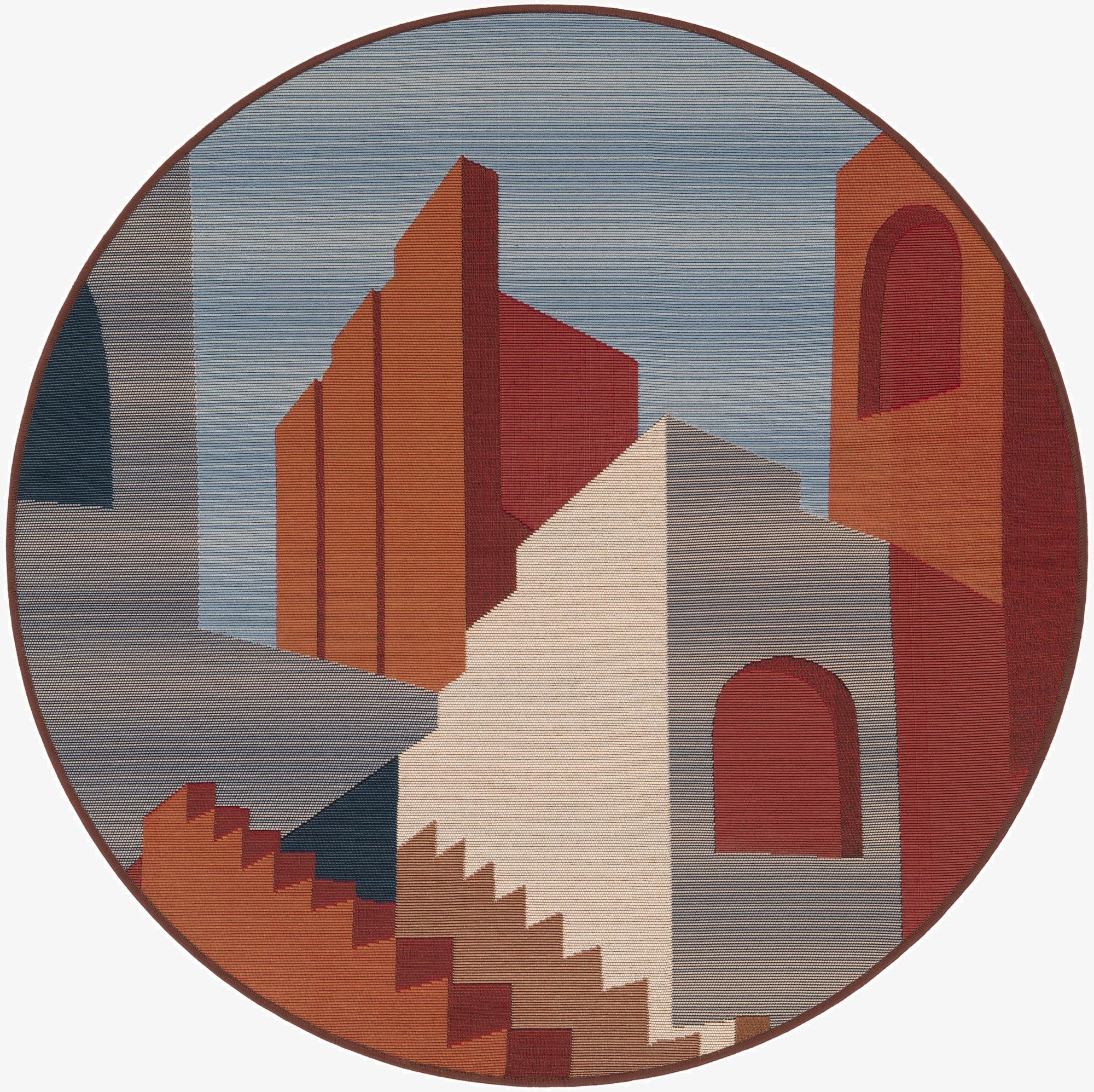 4' x 4'  Washable Modern Indoor / Outdoor Round Rug