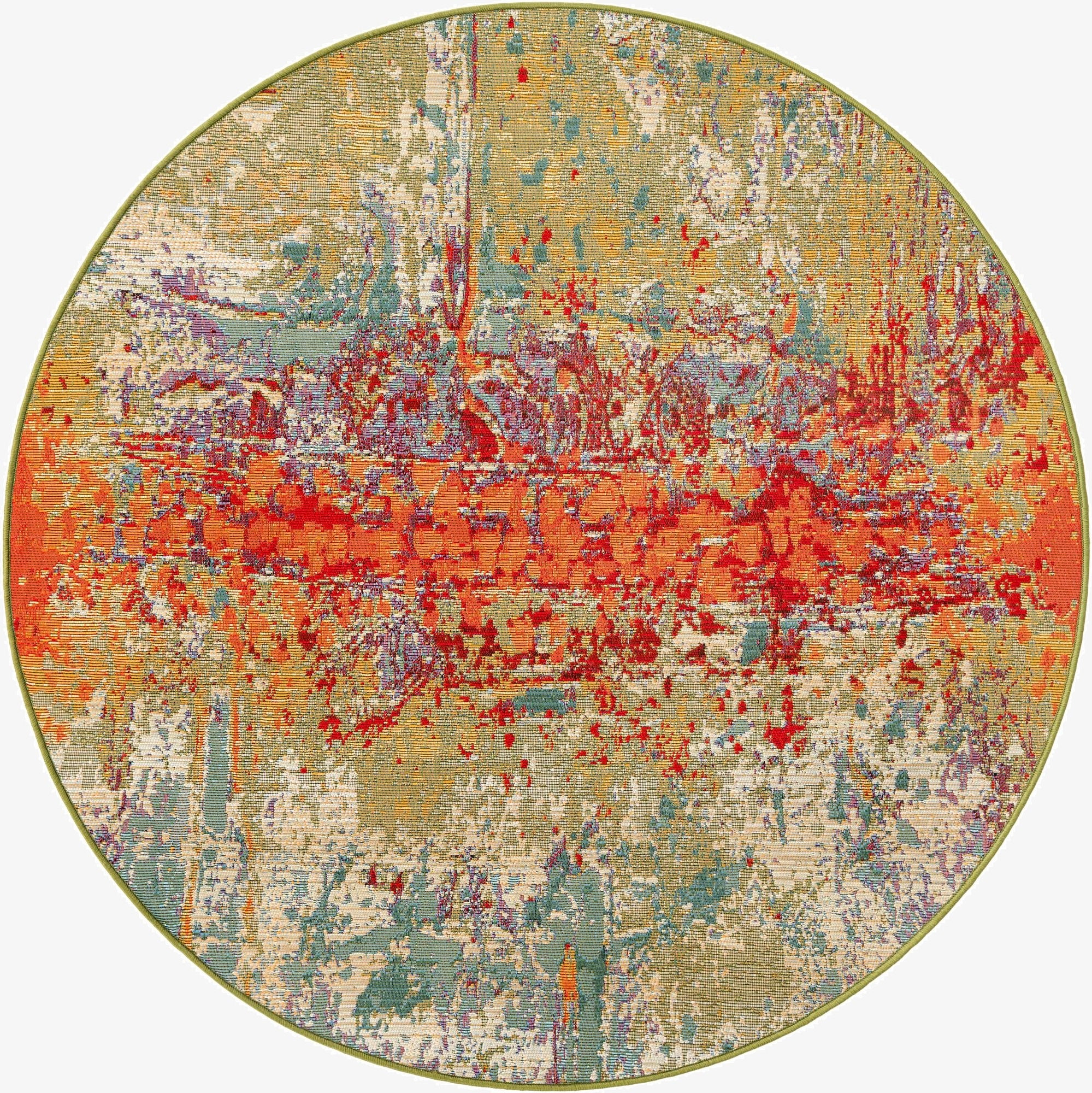 Primary image 4' x 4'  Washable Modern Indoor / Outdoor Round Rug